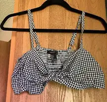 Black and white checkered bralette tie front with straps size large