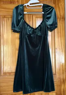 velvet rouched sleeve dress M