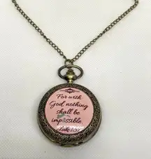 Strada pocket watch cooper toned 46mm quartz analog with chain necklace running