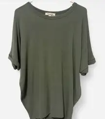 Green oversized short sleeve top 