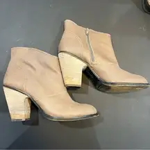 Jessica Simpson western brown maxi booties split suede cowhide leather