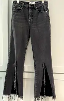 Revolve Pistola Washed Black Jeans with Distressed Split Hem‎ size 27