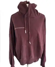 SAGE Burgundy Cropped Hoodie with Message on Front