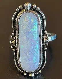 Vintage simulated opal statement ring