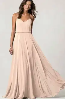 Jenny Yoo  Collection BHLDN inesse champagne bridesmaids maxi dress size 0