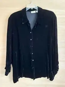 Elisabeth by liz claiborne Black Velvet LS Blouse