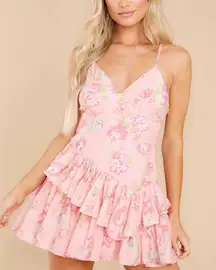 Love Shack Fancy  Pink Flowers Dress Size 2 NWT