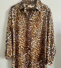 Boston Proper belted smock dress animal print