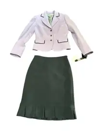 Tahari Arthur S Levine Lavender Purple Blazer Skirt Suit Set Womens Size 4 NWT