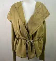 Young Fabulous & Broke Open Front Hooded Jacket in size S with cinched tie