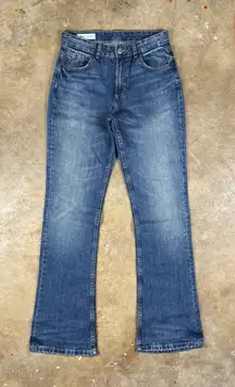Zara‎ Women’s Bootcut Flare Jeans Size 4 Blue Denim High Rise 100% Cotton