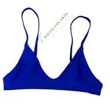 White fox Blue Triangle Bikini top sz Xs