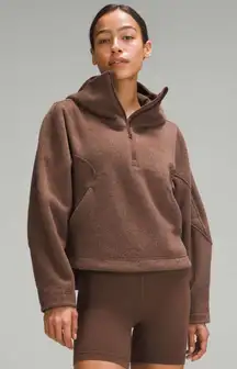 Lululemon Looped Terry Fleece Half-Zip Sweatshirt Hoodie Size 8 Java Brown