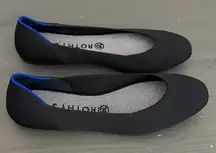 Rothy's The Square Flats Womens Black Minimalist Neutral Slip On Knit Size 10