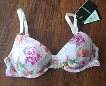 NWT Emporio Armani Floral Pink Girly Feminine Quiet Luxury Pushup Bra Size 34B
