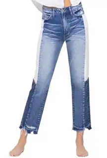 Vervet Beverly Super High Rise Side Block Crop Jeans