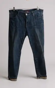 Tommy Hilfiger Classic Skinny Jeans Dark Wash Women's Size 12 Cuffed Hem