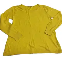 Soft Surroundings Sweater Womens Large Yellow Textured Floral Crew Neck