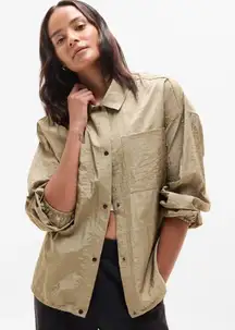 NWOT Athleta Lunar Sheen Shirt Color Brownstone Beige