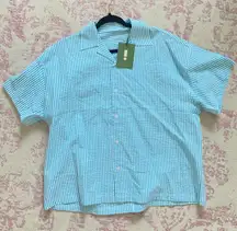 New daily drills seersucker top, size small