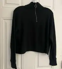 Cropped half zip sweater