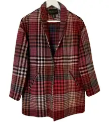 Rachel Zoe pink plaid shacket blazer jacket size xs