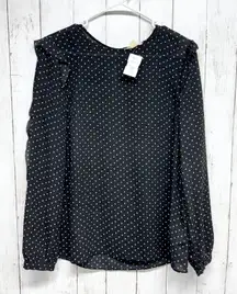 Michael Michael Kors Blouse Women Size Medium Starburst Pattern Flutter Shoulder