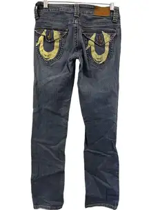 True Religion Women's Low Rise Jeans Size 3 26 Blue Faded Denim