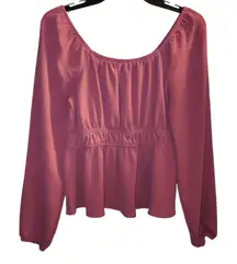 Olive and Oak Long Sleeve Pink Blouse Size Small