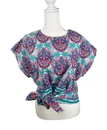 Cara Cara Bianca Palm Medallion Top Womens Sz M Boho Beachy Colorful Artsy