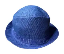 Nordstrom Blue Trilby Panama Style Hat Synthetic Material New  NWT Size S/M