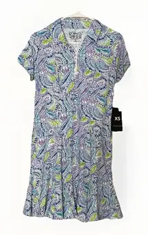 IBKUL Massie Plum Print Dress‎ Lavender Multi XS UPF 50+ Golf Pickleball Tennis