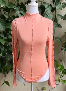 BLANC NWOT Pink Reverse Stitch Bodysuit | medium