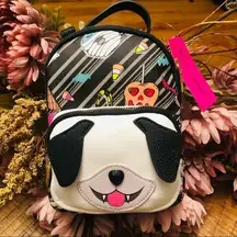 Betsey Johnson Halloween Candy Corn Pug Dog Mini Backpack Spooky Cute NWT