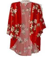 Style Rack Red/Floral Cardigan Women’s Medium