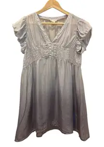 Lucca Babydoll Top 100% Silk Fairycore Purple Ombré Size Medium