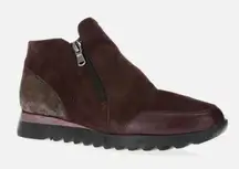 Munro Danika Booties Burgundy Maroon Suede‎ and Leather 11N