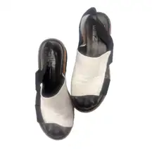 Bueno‎ Black & White Leather Slingback Sandals – Size 8