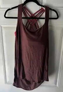 Lululemon Free to be Wild purple tank with pink sports bra built in size 12. Doe