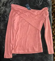 Abercrombie & Fitch Soft A&F Cozy Off the Shoulder Knit Long Sleeve Top