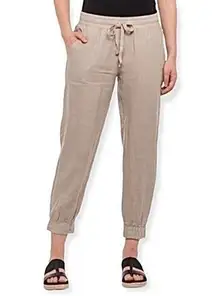 Anthropologie  Size M Cloth & Stone Tencel Jogger Pant Waist Beige *with flaw