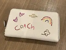 Coach  Medium Id Zip Wallet With Diary Embroidery C8309