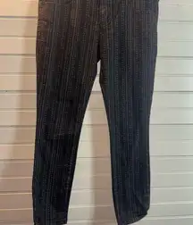 Free People Black and Gray Patterned Jeans