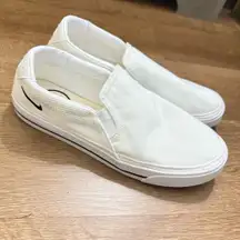 Nike Court Legacy White Canvas Slip-On ShoesWomen's Size 10