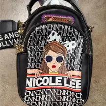 Nicole Lee Black and White Graphic Backpack See My Sweetheart adjustable strap