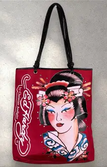 Ed Hardy Shoulder Bag Purse Tote‎ Womens Geisha Tattoo Graphic Y2K Vintage