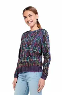 Geoffrey Beene Purple Multi Kit Long Sleeve Sweater Size L