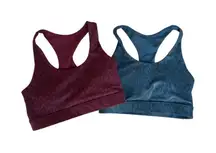 Anthropologie Allfenix Liquid Leopard Sports Bra (2) Maroon & Teal Size Small‎
