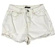 Boohoo Jean Short in White