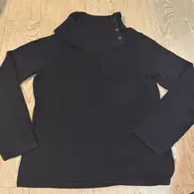 Liz Claiborne 100% cotton black mock neck sweater size medium